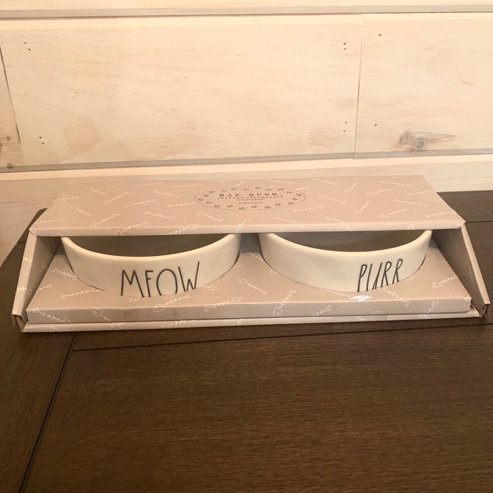 🐈 Rae Dunn | Pet Bowls “MEOW” & “PURR”